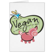 Mensaje lindo del vegano tarjeta