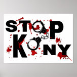 Mensaje salpicado sangre de la PARADA KONY Posters