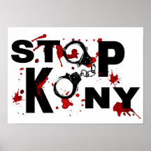 Mensaje salpicado sangre de la PARADA KONY Posters