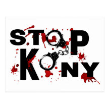 Mensaje salpicado sangre de la PARADA KONY Tarjeta Postal
