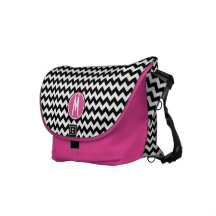 Mensajero blanco del zigzag y rosado negro del mon bolsa de mensajeria 