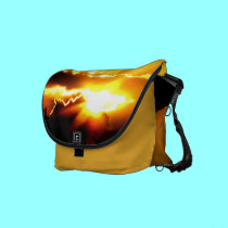 Mensajero del carrito de la puesta del sol bolsas messenger rickshaw