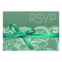 Menta de RSVP de la cinta y del cordón de los arco Anuncio