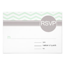 Menta elegante de Chevron RSVP el | Anuncios