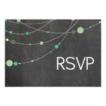 Menta elegante de la pizarra de RSVP de los filame Comunicado Personal