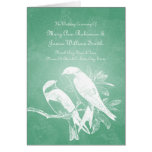 Menta elegante de los pájaros del amor del program tarjetón