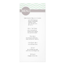 Menta elegante del menú el | de la cena de Chevron Invitacion Personal