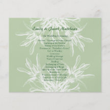 Menta y programa floral blanco del boda tarjetas publicitarias