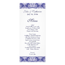 Menú azul y blanco de la pizarra elegante del dama invitaciones