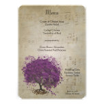 Menú del boda del árbol de la hoja de Purple Heart Comunicados Personales