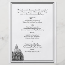 Menú del boda del destino de Philadelphia Tarjeta Publicitaria