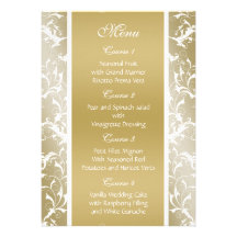 menú del boda del oro anuncio personalizado
