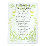 Menú del boda del pájaro de Whimisical de la verde Invitaciones Personalizada