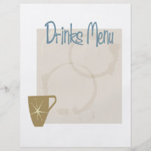 menú del café tarjeton
