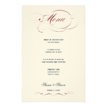 Menú elegante del boda de la escritura - marrón  papeleria
