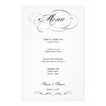Menú elegante del boda de la escritura - negro  papeleria de diseño