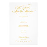 Menú elegante del boda de la escritura - oro papelería de diseño