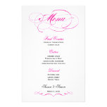 Menú elegante del boda de la escritura - rosa bril papelería personalizada