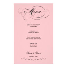 Menú elegante del boda de la escritura - se rubori  papeleria