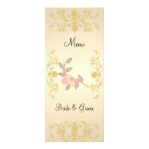 Menú elegante del boda del color crema de la antig comunicados personalizados