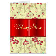 Menú floral del boda de la cabaña del vintage tarjetas