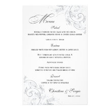 Menú floral del boda del estaño elegante papeleria de diseño