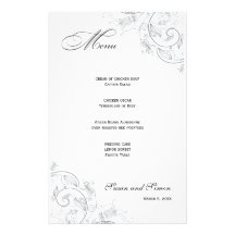 Menú floral del boda del estaño elegante  papeleria