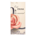 menú floral moderno del boda del damasco lona