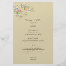 Menú maravilloso caprichoso del boda del jardín de tarjetas informativas