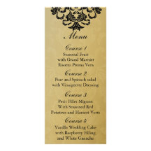 menú negro del boda del oro lona personalizada