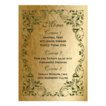 menú real rústico del boda del oro verde anuncio