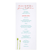 Menú rojo del boda del trullo de la amapola anuncio personalizado