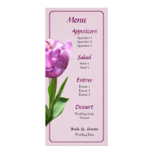 Menú rosado de lujo del tulipán lona