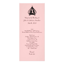 Menú rosado y negro elegante de la tabla del boda anuncios  