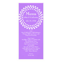 Menú violeta moderno elegante de la tabla del boda invitaciones