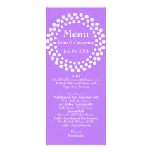 Menú violeta moderno elegante de la tabla del boda invitaciones personales 