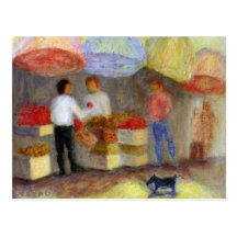 Mercado al aire libre, postal