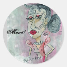 ¡Merci! No. 3 de Sticker_Lady Etiquetas Redondas
