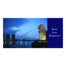 ¡Merlion, amor de Singapur! Tarjeta Fotográfica Personalizada