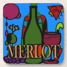 Merlot abstracto del vino posavasos