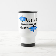 Mes de la conciencia del autismo (2 pedazos) taza de café