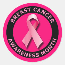 MES DEL CÁNCER DE PECHO AWARNESS ETIQUETAS REDONDAS