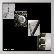metal L, semáforo E, cápsula O, pantano de b w… Impresiones