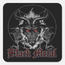 Metal negro de Baphomet del Pentagram Calcomanía Cuadrada
