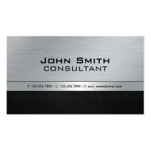 Metal plateado negro moderno elegante profesional plantillas de tarjetas de visita