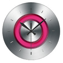 Metal y fucsia modernos del reloj de pared falsos