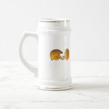 metálico de oro de la bola americana del casco de  tazas de café