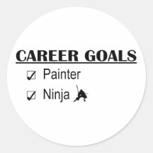 Metas de la carrera de Ninja - pintor Pegatina Redonda