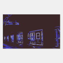 Metro de la noche en Milano Rectangular Pegatina