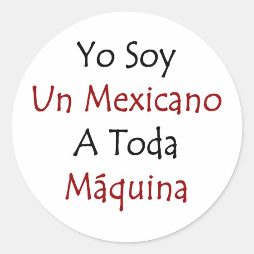 mexicano de la O.N.U de la soja del yo un maquina  Pegatina Redonda